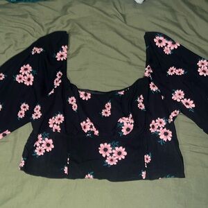 Floral cropped long sleeve